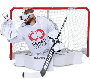 Goalie uses Sense Arena for hockey